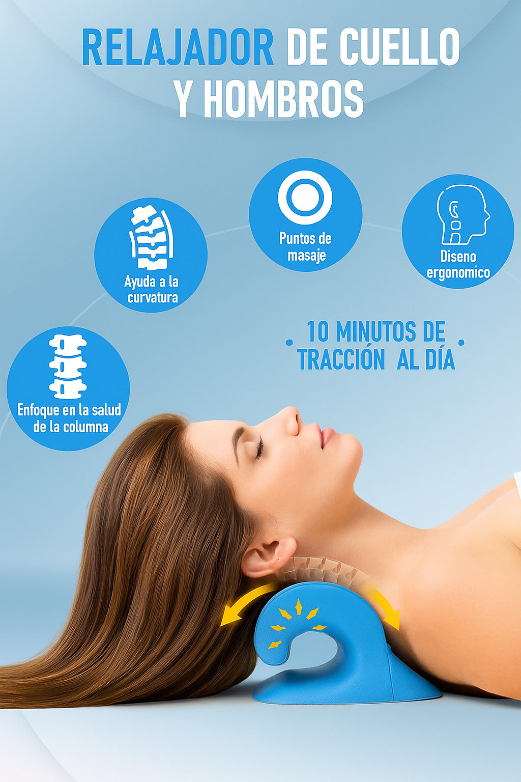 Almohada Tracción cervical® Alivio de la columna y cervical desde casa
