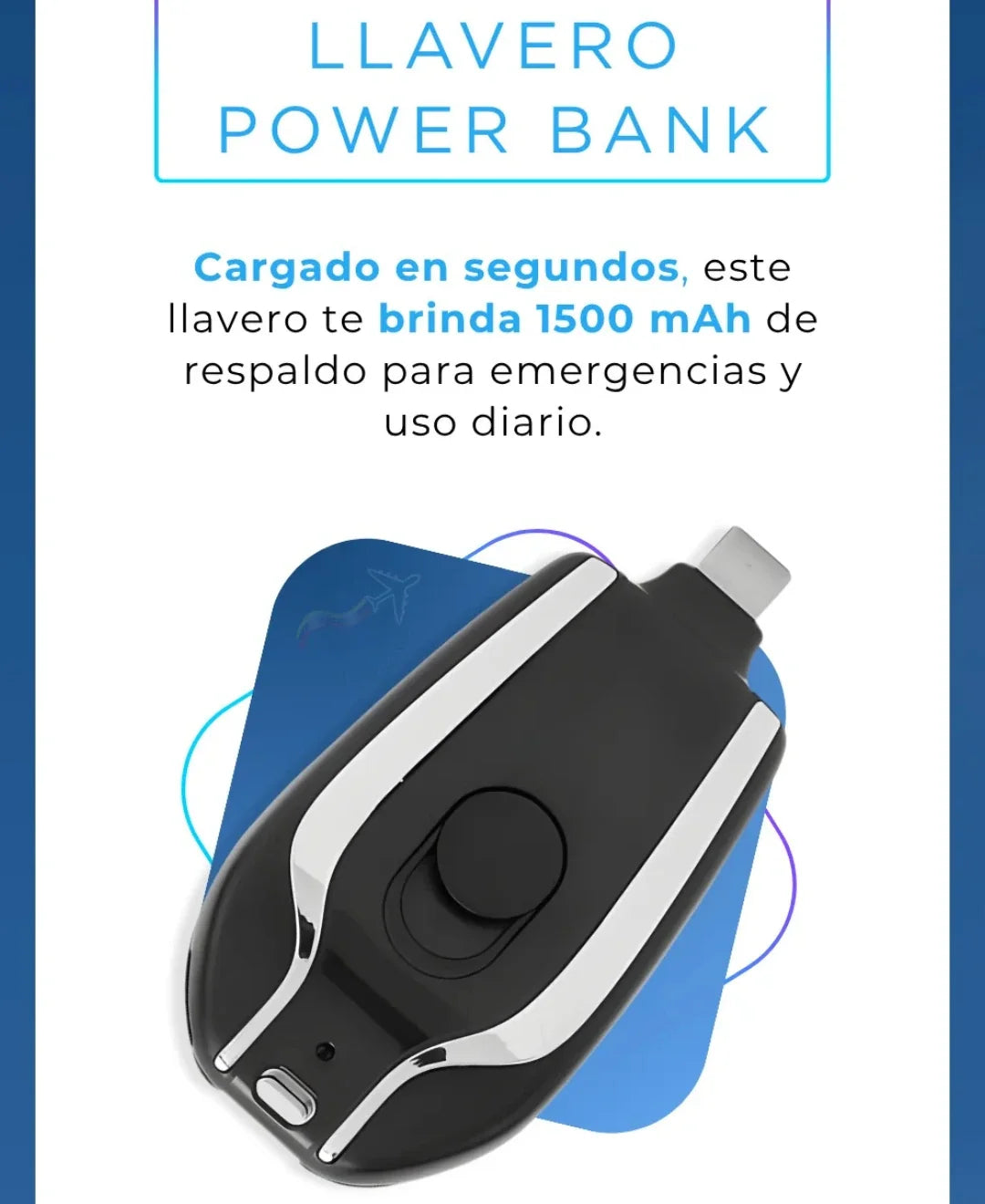 Llavero Power Bank Portátil: Carga Rápida a Tu Alcance (Para Iphone y Android)