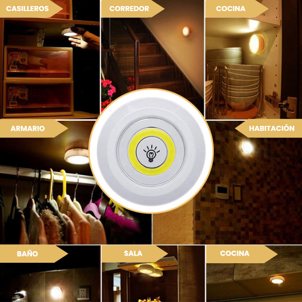 Luces LED inalámbricas + control, sin cableado, ni extensiones (Pack 3 unds)