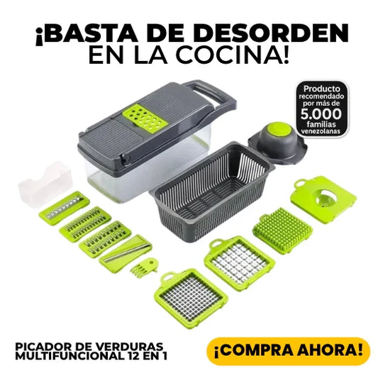 Picador de Verduras, frutas y vegetales 12 en 1 MasterPro®