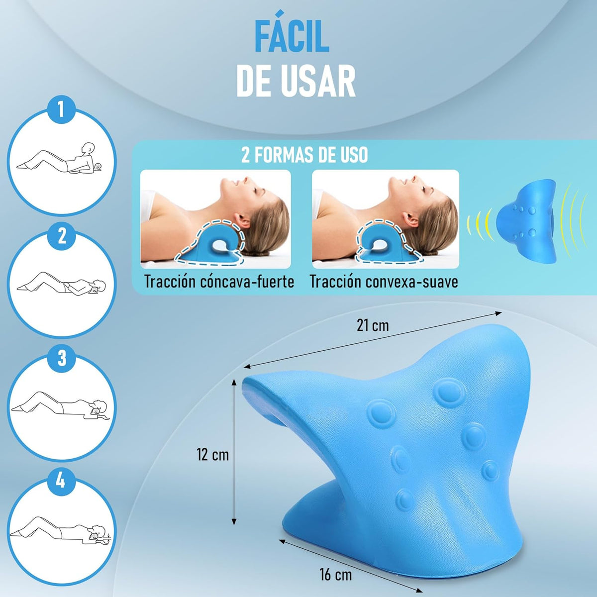 Almohada Tracción cervical®  Alivio de la columna y cervical desde casa