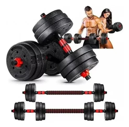 Set de barra y mancuernas 20kg💪