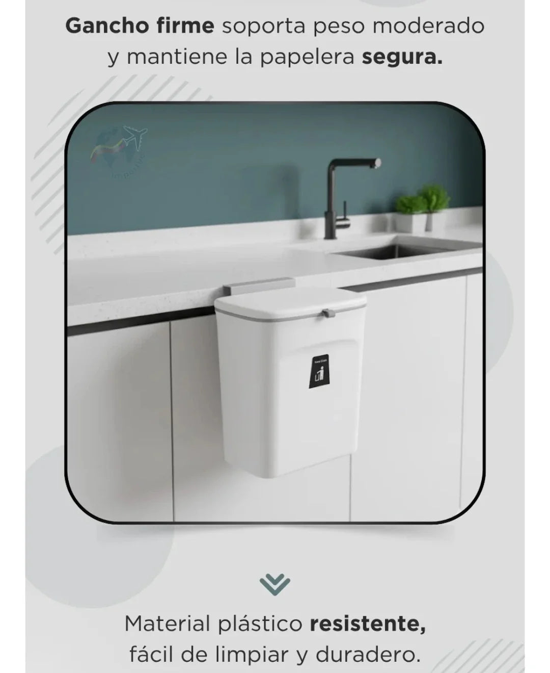 🗑️ ¡Di Adiós al Desorden! | Papelera Colgante Grande