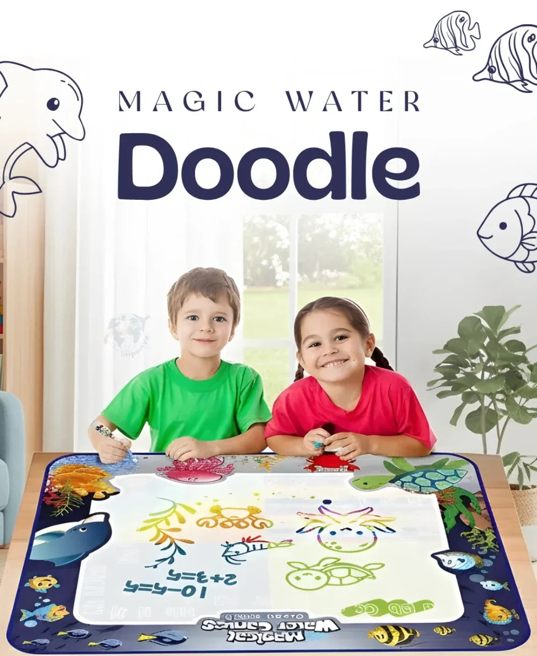 Alfombra mágica de agua para colorear 100cm x 75xm Doodle®︎