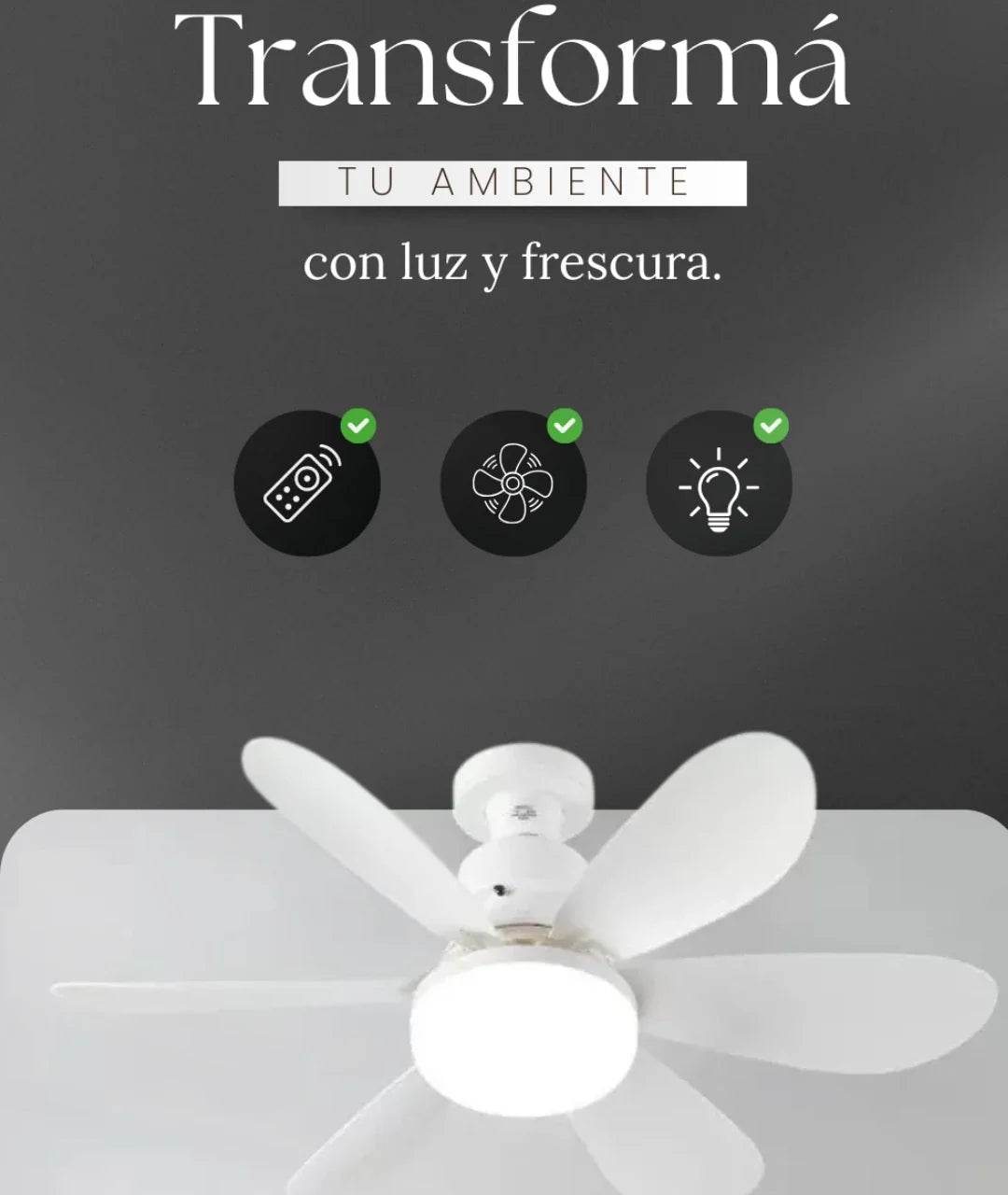 🏠💡Transforma tu hogar y refresca tu ambiente con la lampara ventilador🌬️