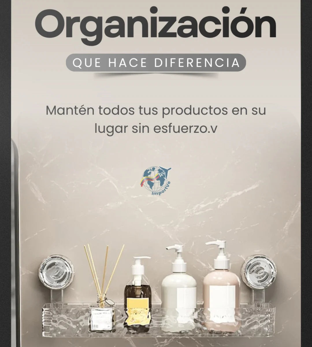 Organizador de baño con ventosa