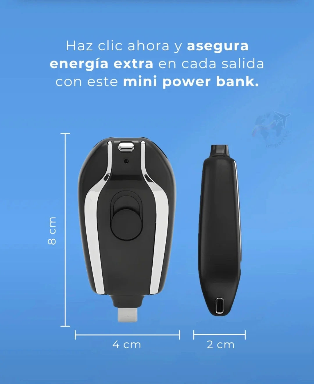 Llavero Power Bank Portátil: Carga Rápida a Tu Alcance (Para Iphone y Android)