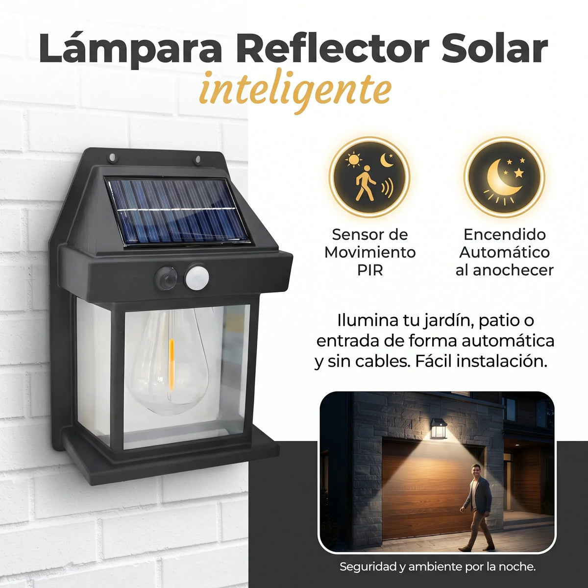 Lámpara Reflectora Solar Para Pared⚡💡 X 2 UNIDADES
