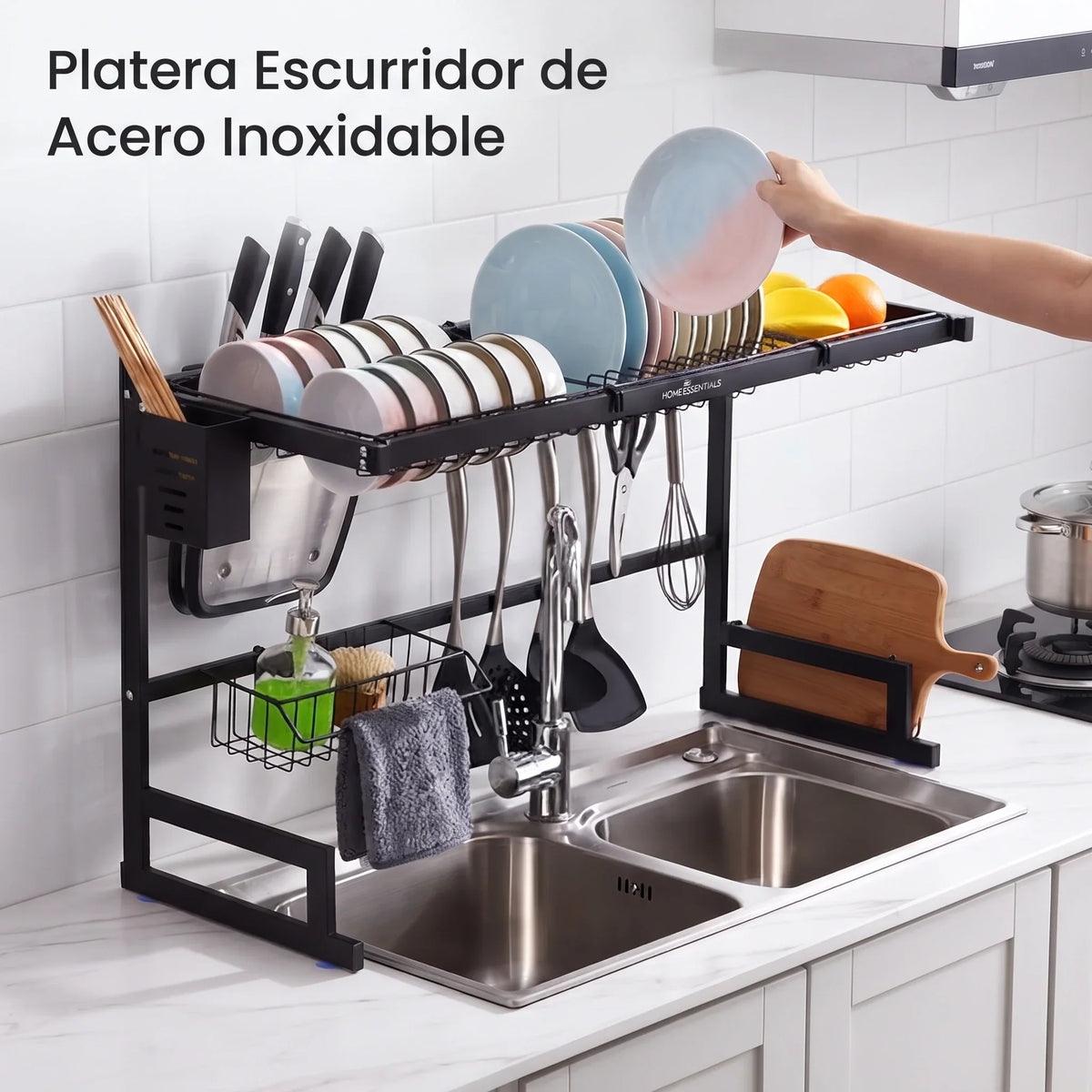 Escurridor Organizador de Platos de Acero Inoxidable✨