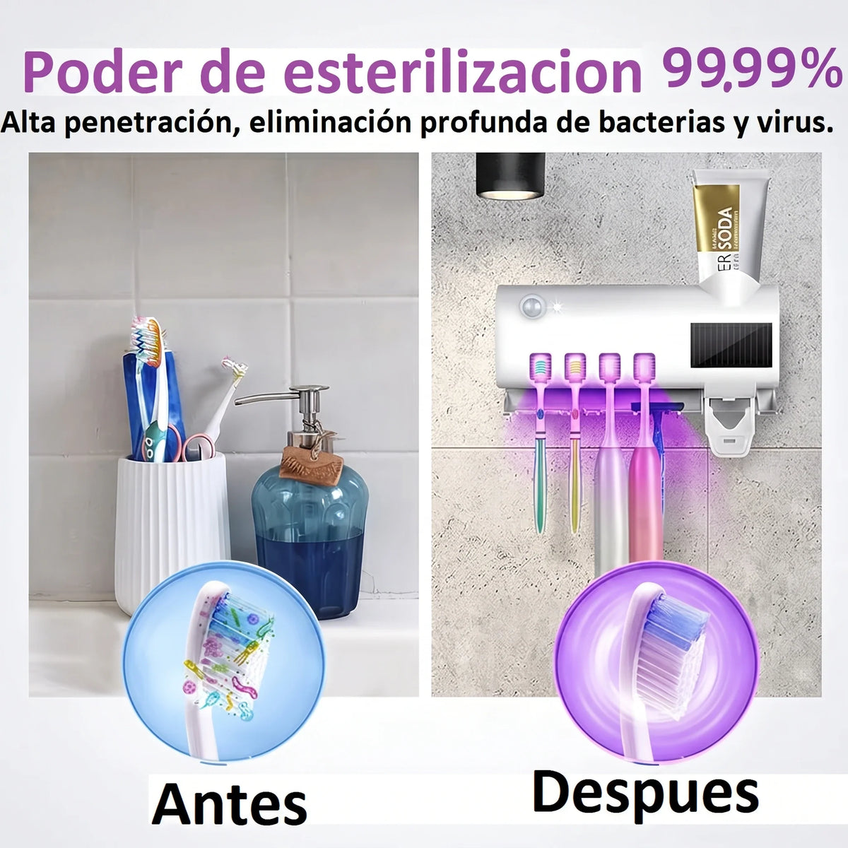Dispensador de crema con esterilización UV
