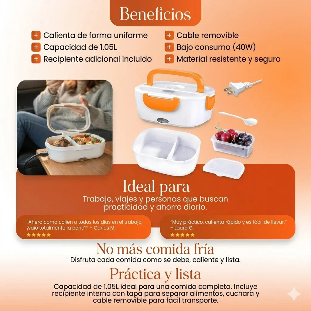 🍱 ¡Olvídate de Comer Frío! Lonchera Vianda Eléctrica 110v⚡
