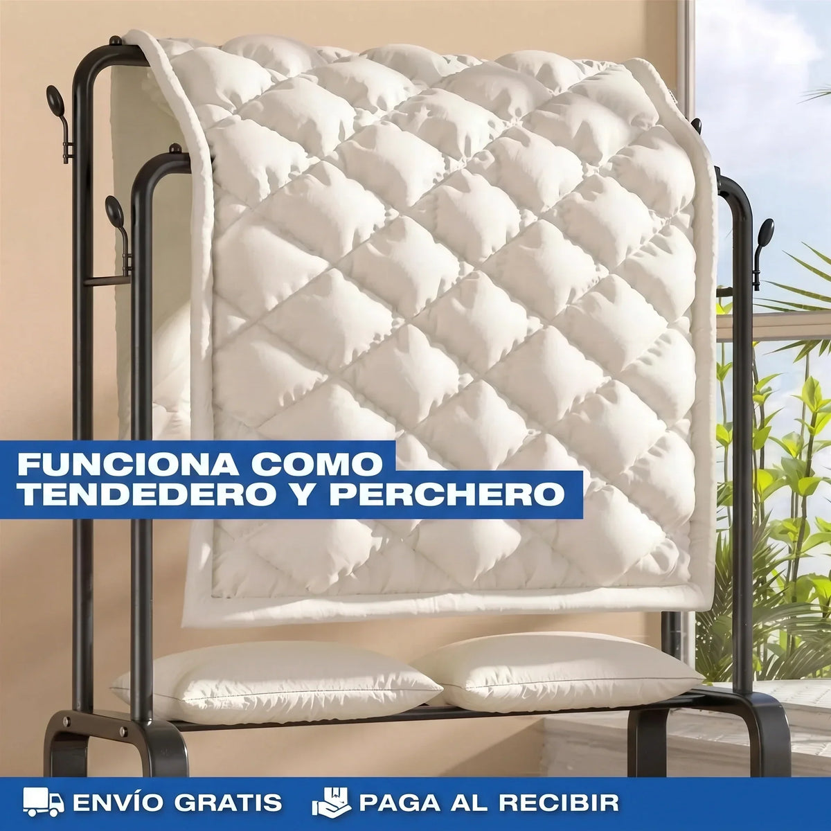 Estante Perchero Doble de acero inoxidable 58kg🏡✨