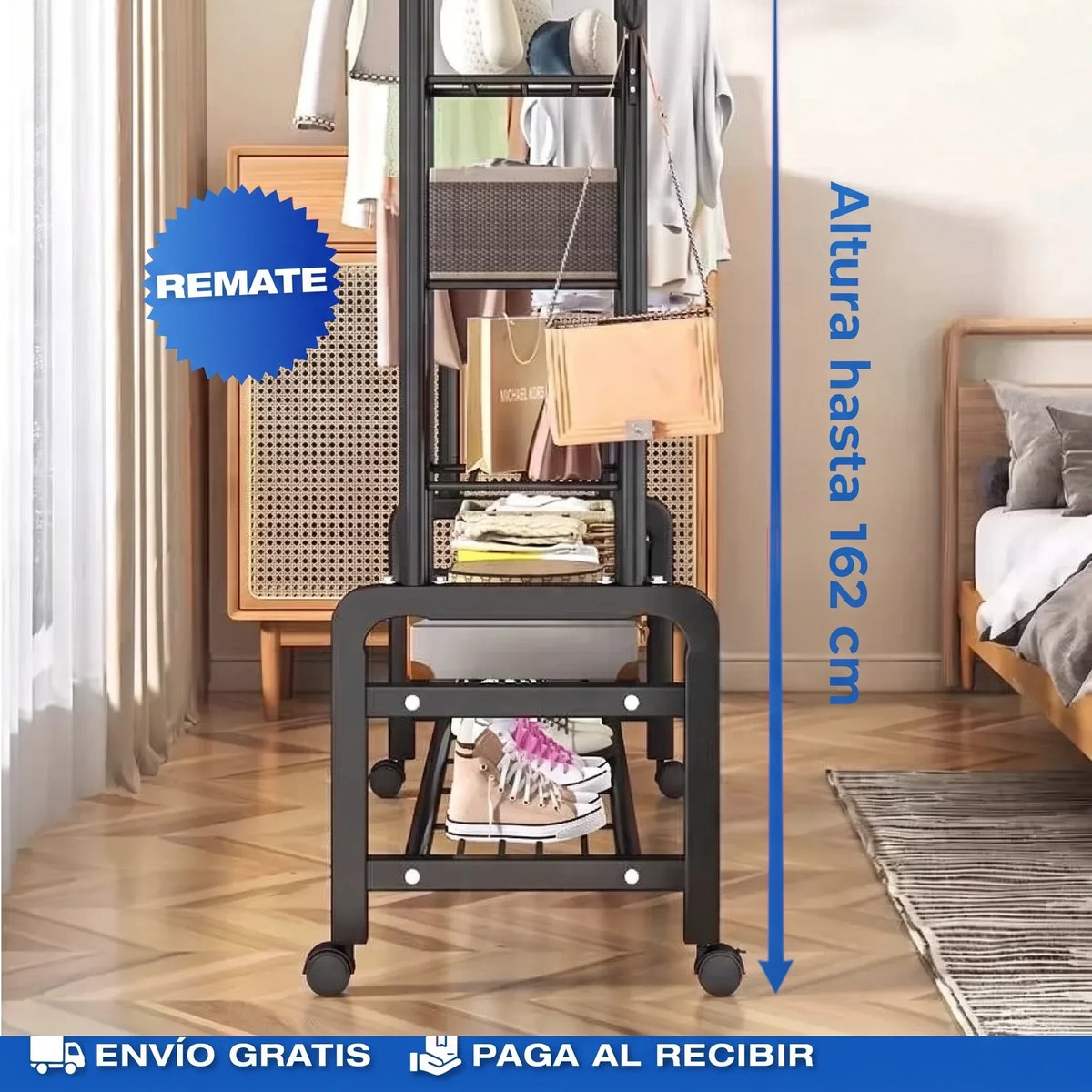 Estante Perchero Doble de acero inoxidable 58kg🏡✨