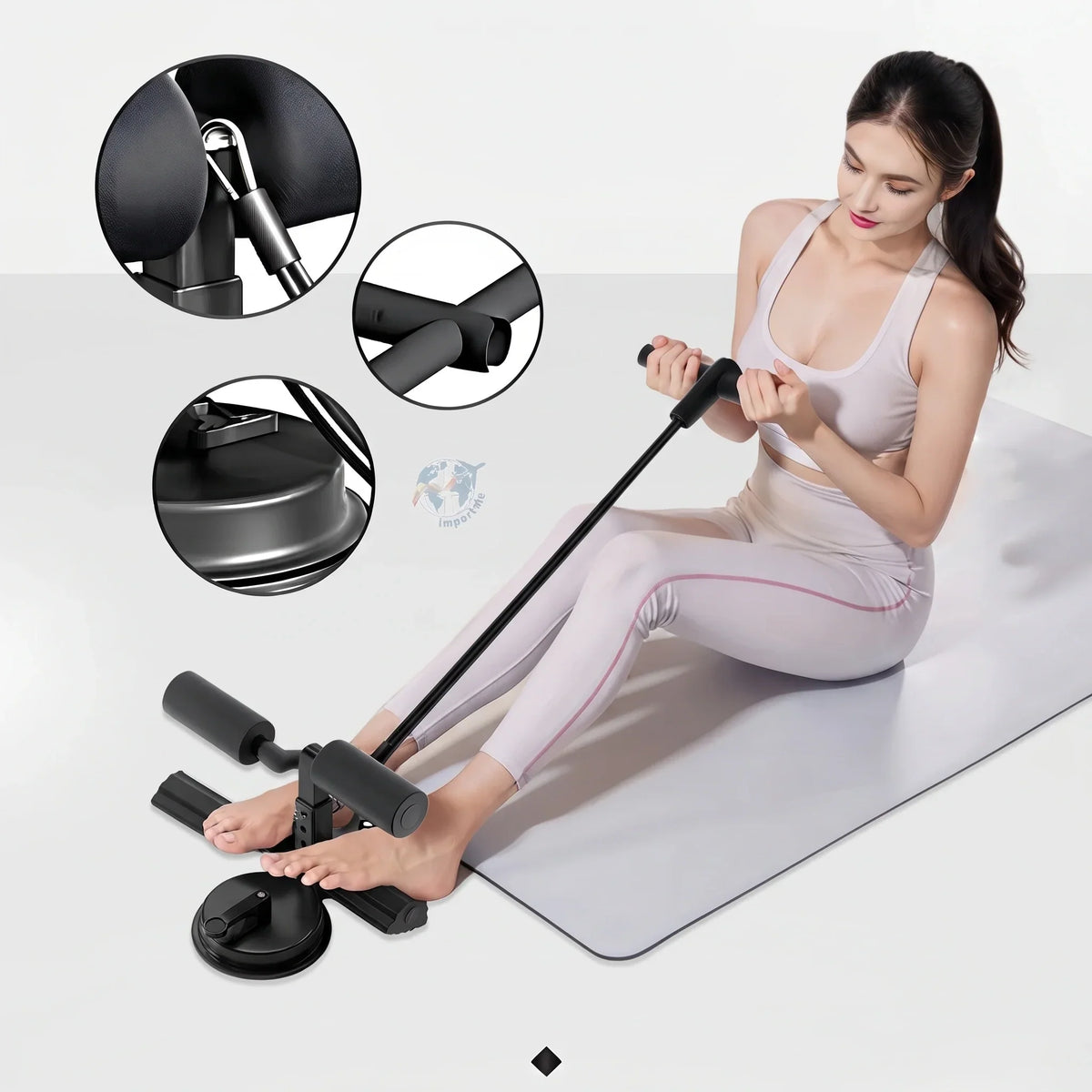 Barra Para Abdominales y brazos con ventosa para Pies🏋️
