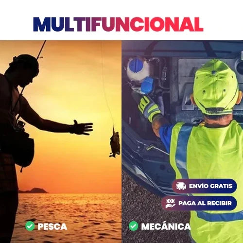 Guantes ajustables impermeable con luces led (par)