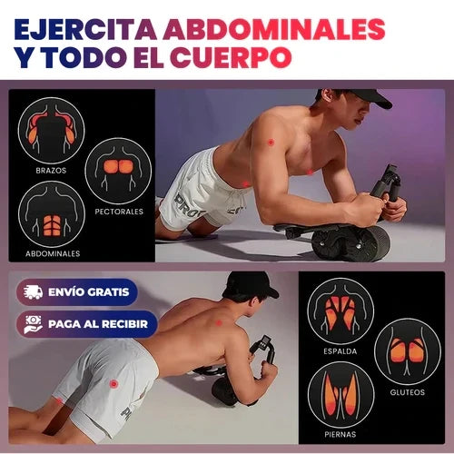 Rueda abdominal de rebote asistido automática